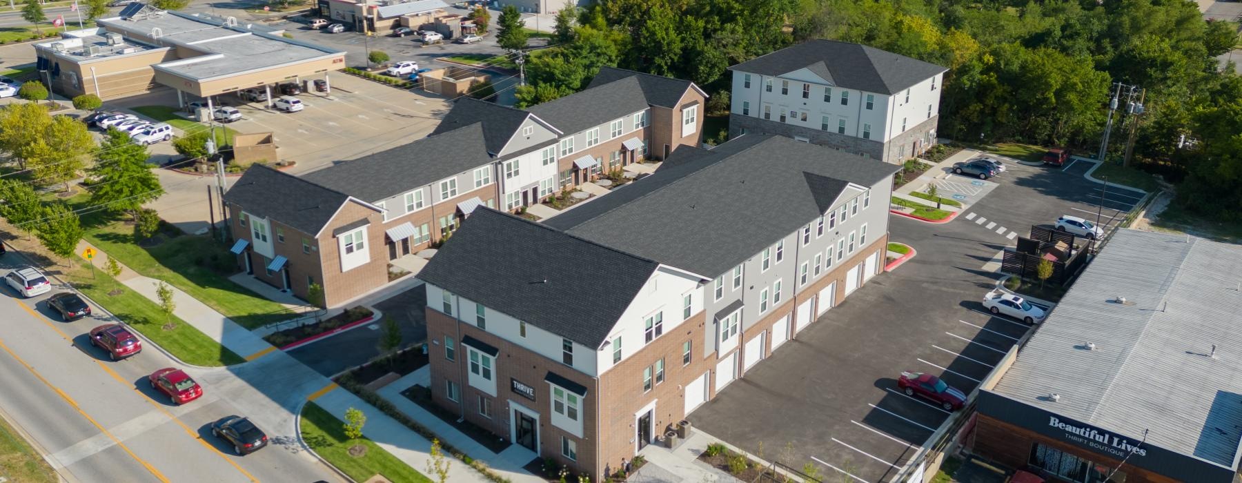 aerial view of a neighborhood