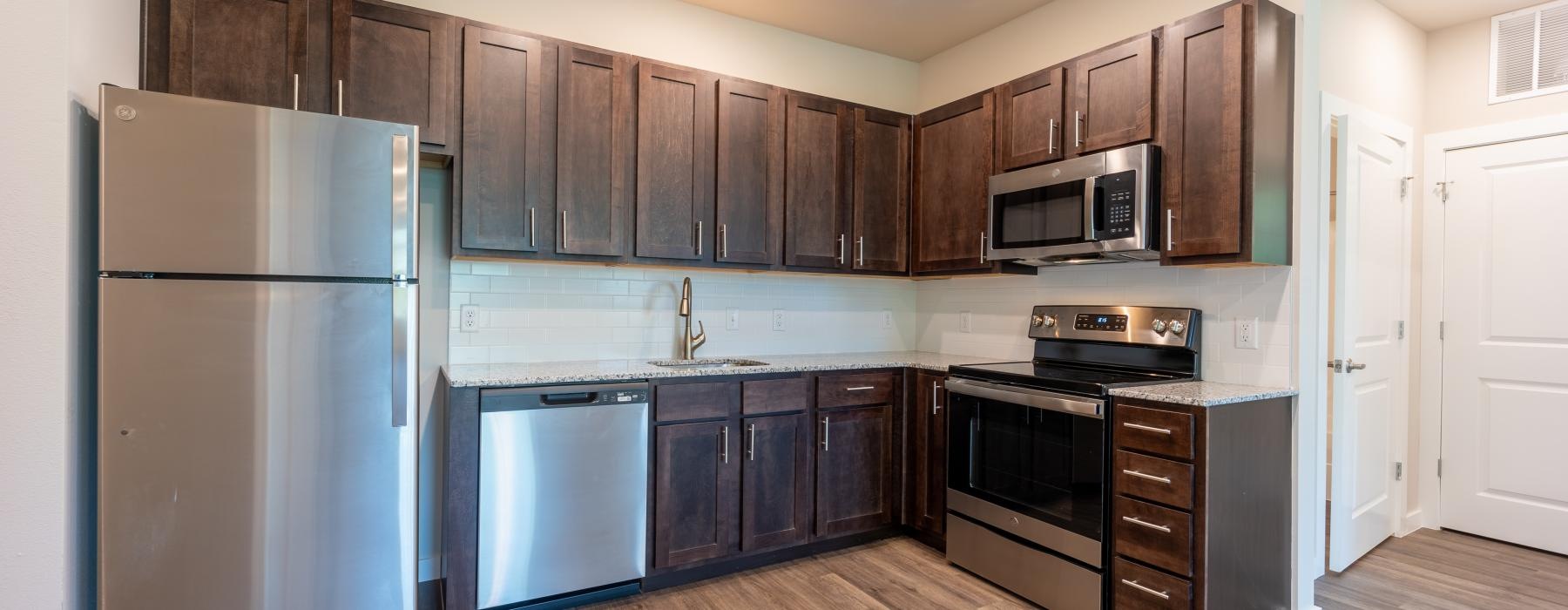 kitchen with wood cabinets and stainless steel appliances
