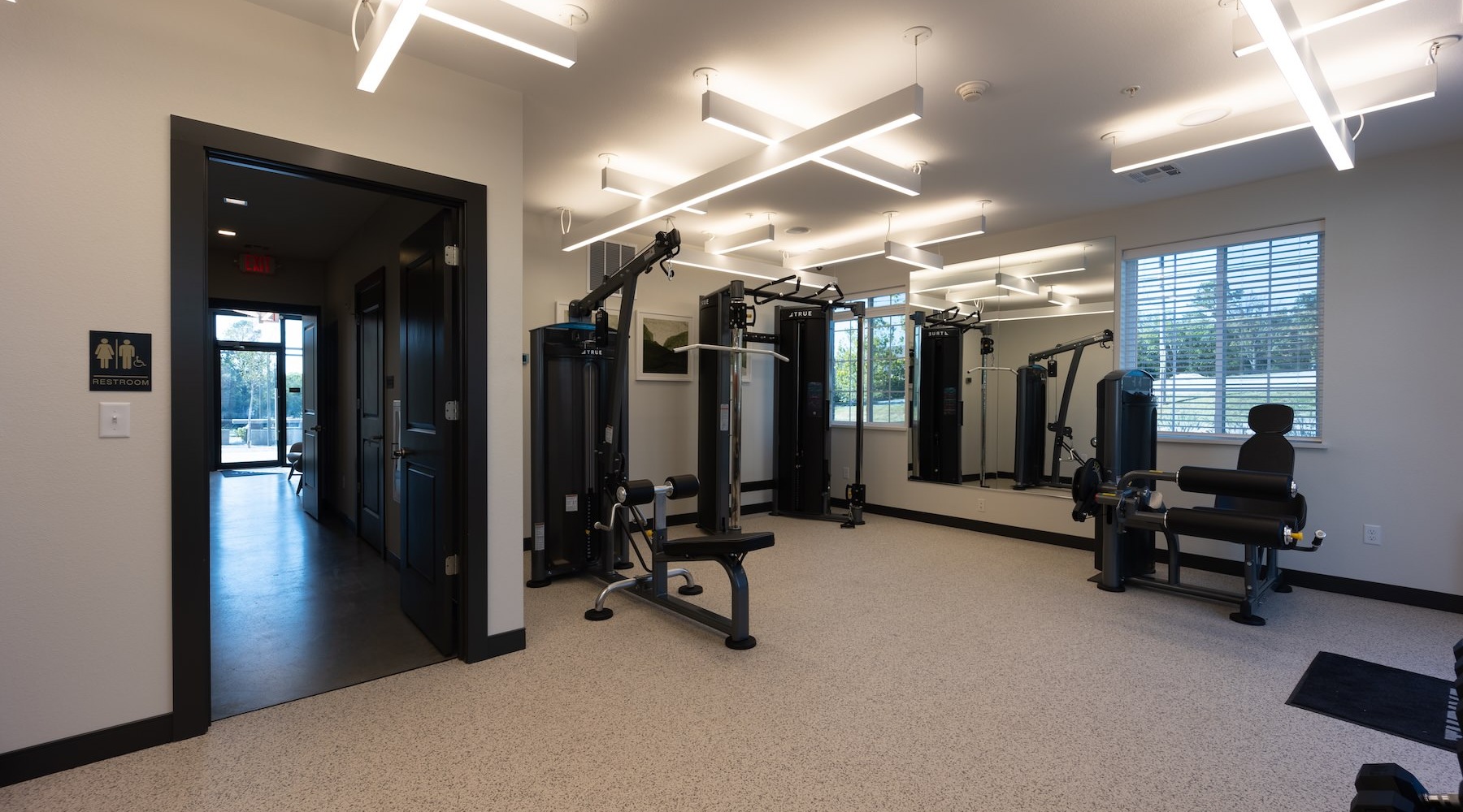 gym with workout equipment