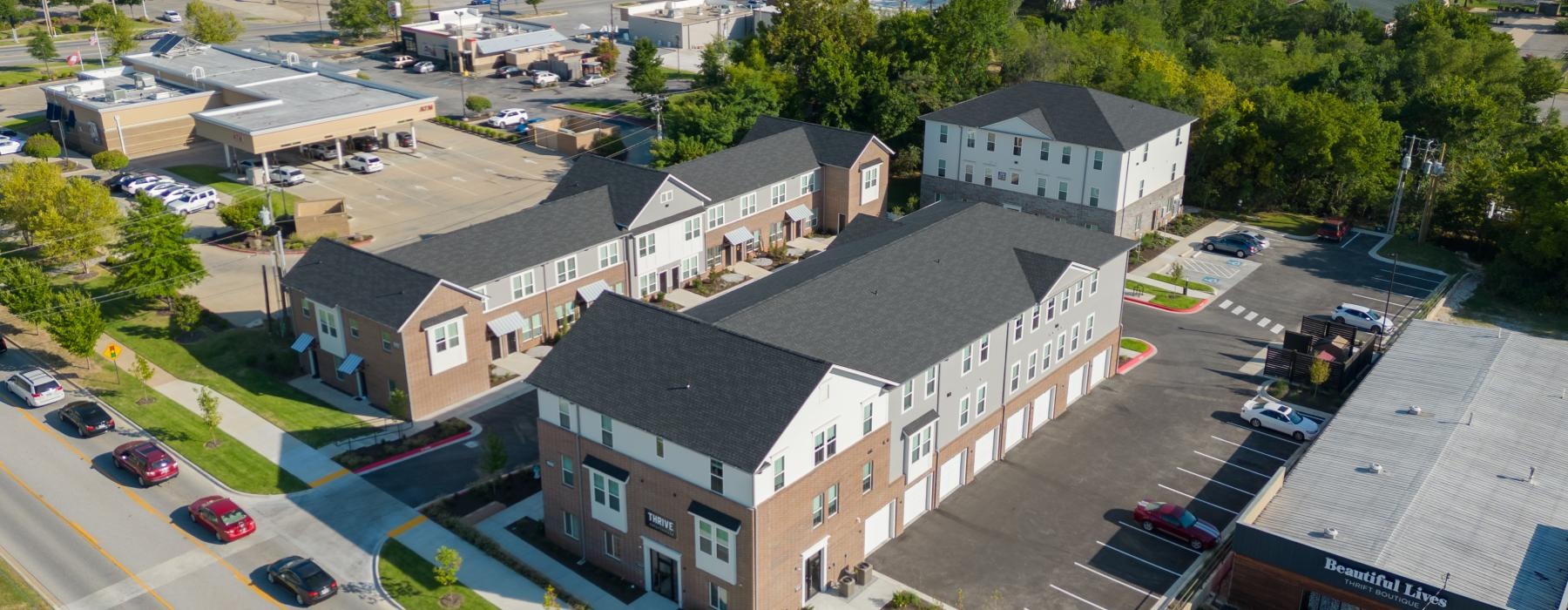 aerial view of a neighborhood
